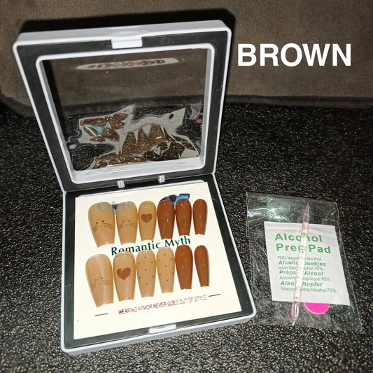 Romantic Myth 100 Pcs Natural Look Fake Nails Set
