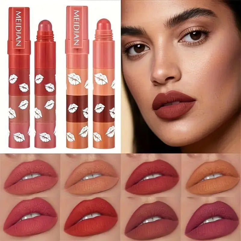 4 in 1 Matte Lipstick Long Lasting, Highly Pigmented