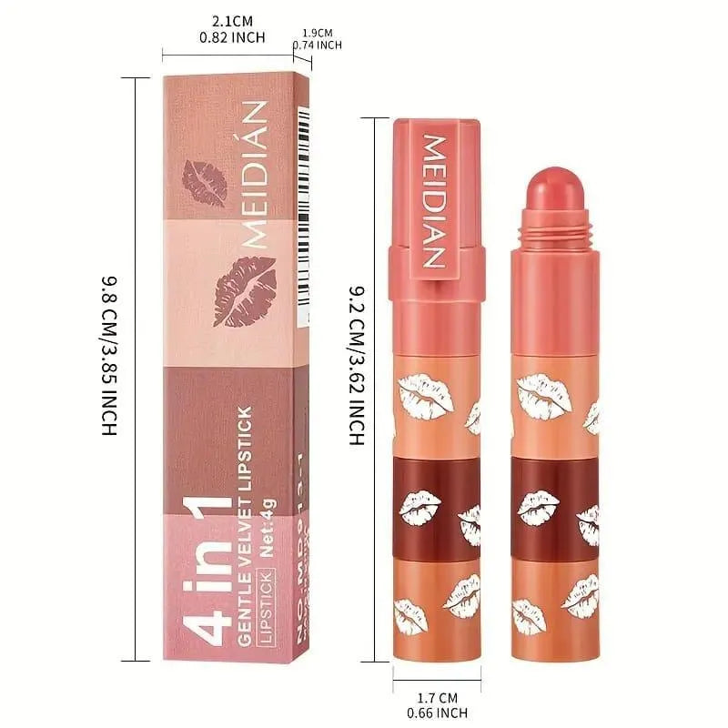 4 in 1 Matte Lipstick Long Lasting, Highly Pigmented