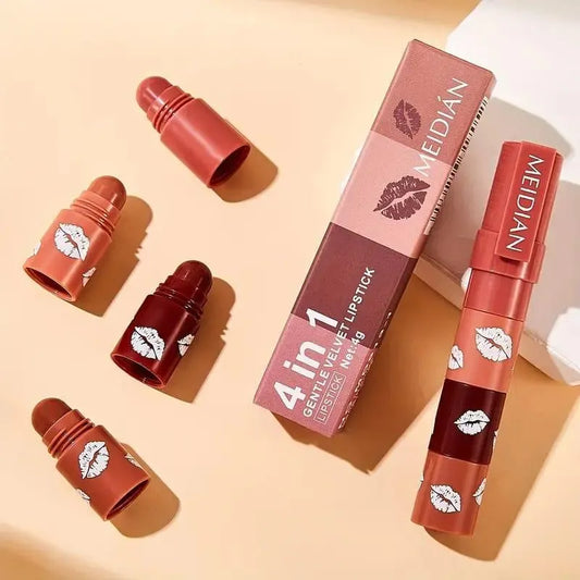4 in 1 Matte Lipstick Long Lasting, Highly Pigmented