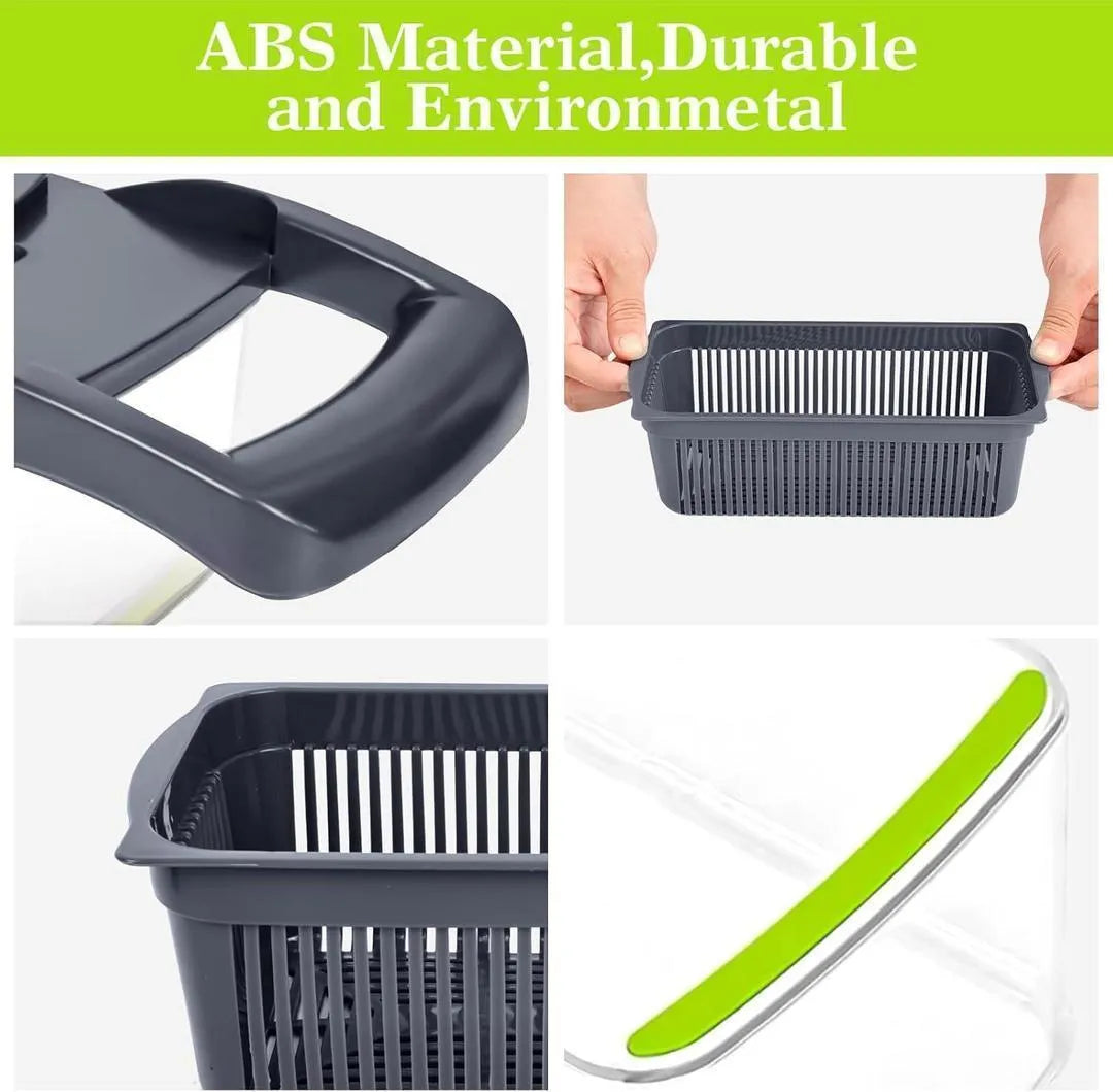 Multi Funtional vegetable cutter with 7 blades for easy slicing and dicing.