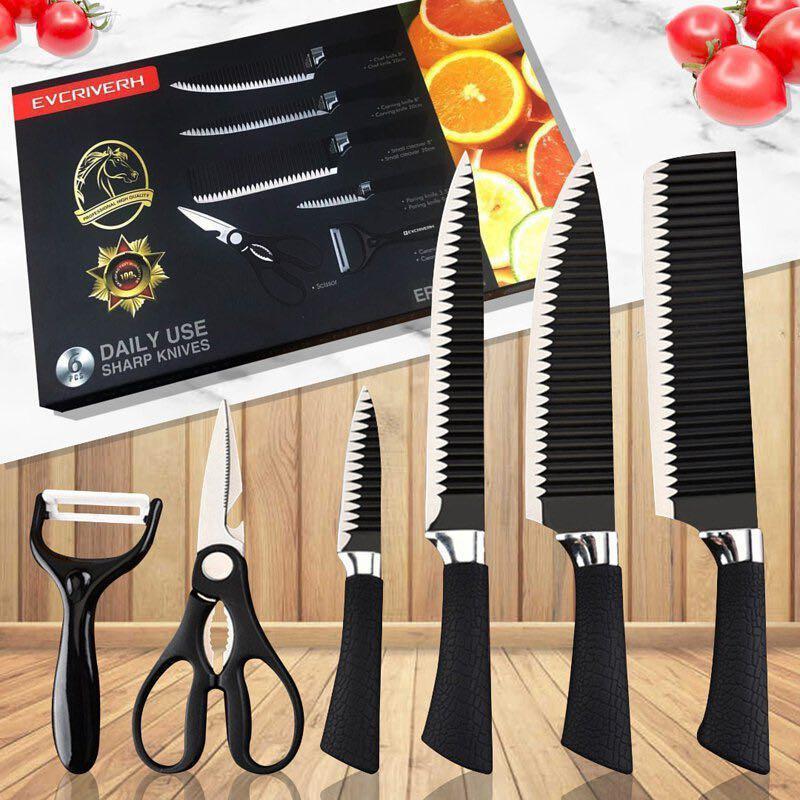 6 Piece stainless Steel Chef Knife Set