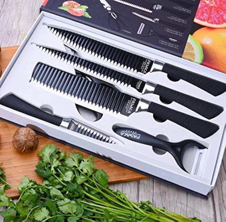 6 Piece stainless Steel Chef Knife Set