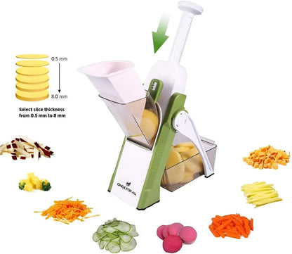 5 in 1 multi funtional vegetable and fruit slicer with 40 Thickness Adjustment.
