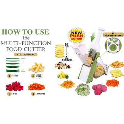 5 in 1 multi funtional vegetable and fruit slicer with 40 Thickness Adjustment.