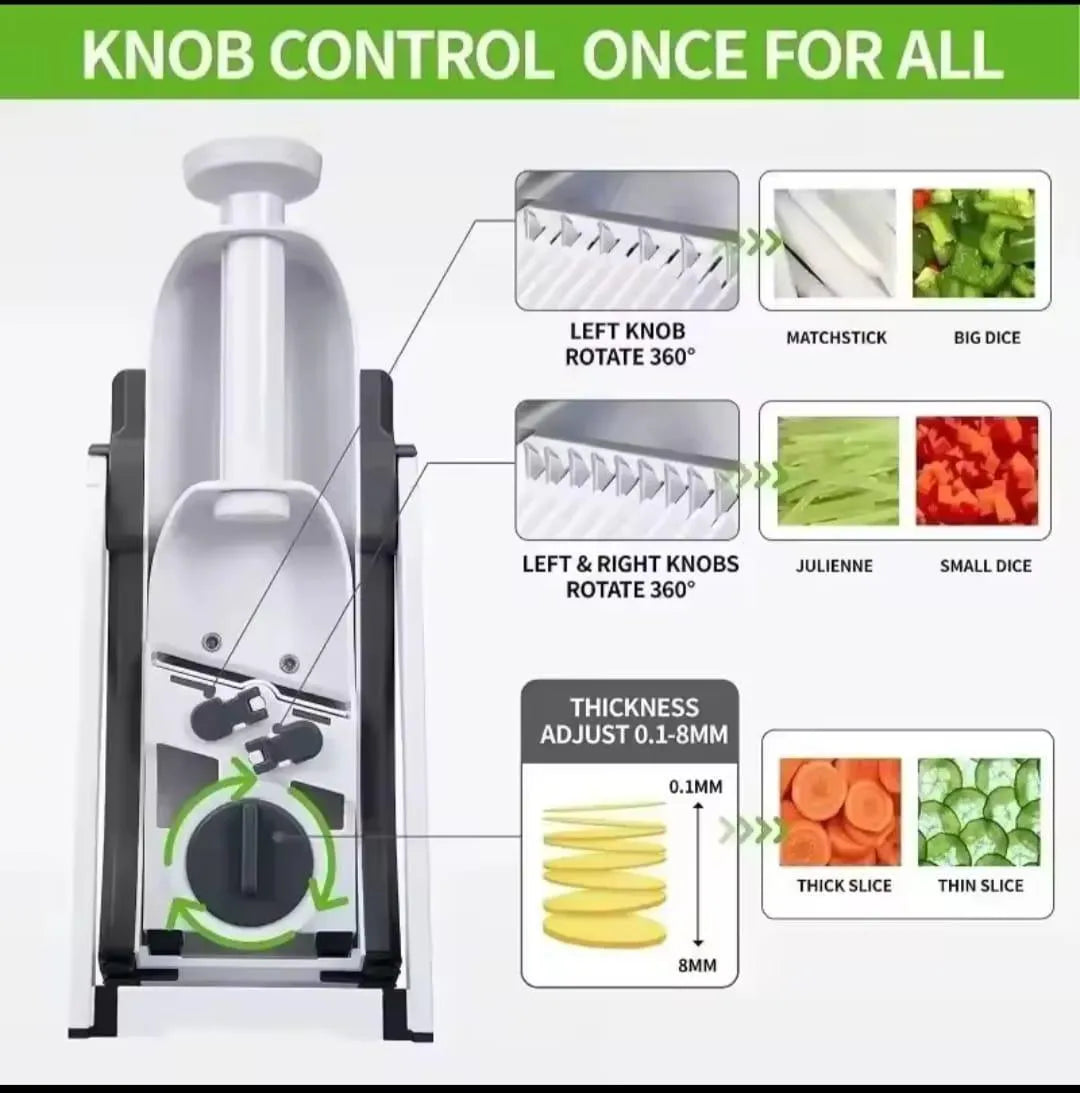 5 in 1 multi funtional vegetable and fruit slicer with 40 Thickness Adjustment.