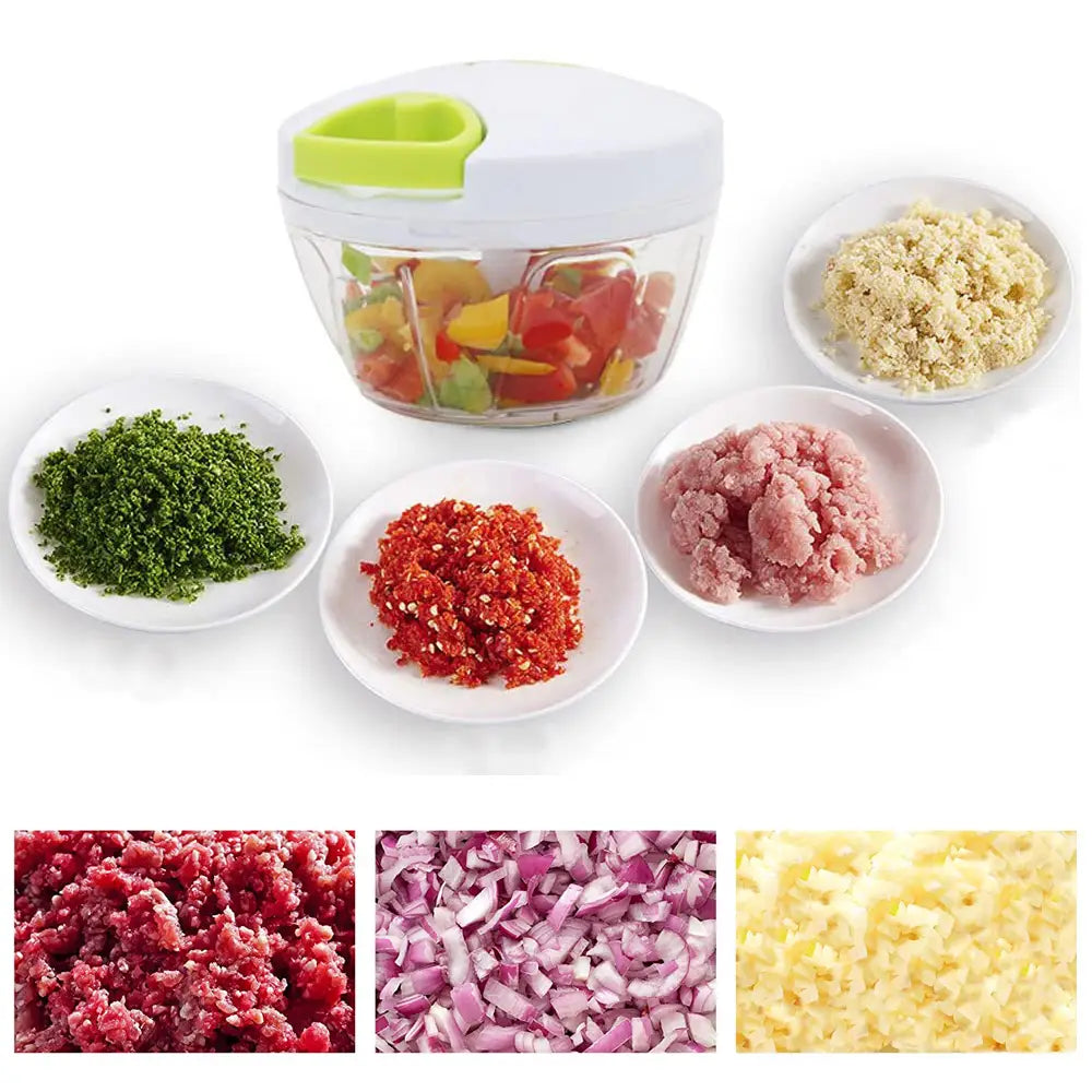 Hihg Quality 500 ML Manual Pull Chopper Hand Pull Food Processor, Vegetable & Garlic Cutter