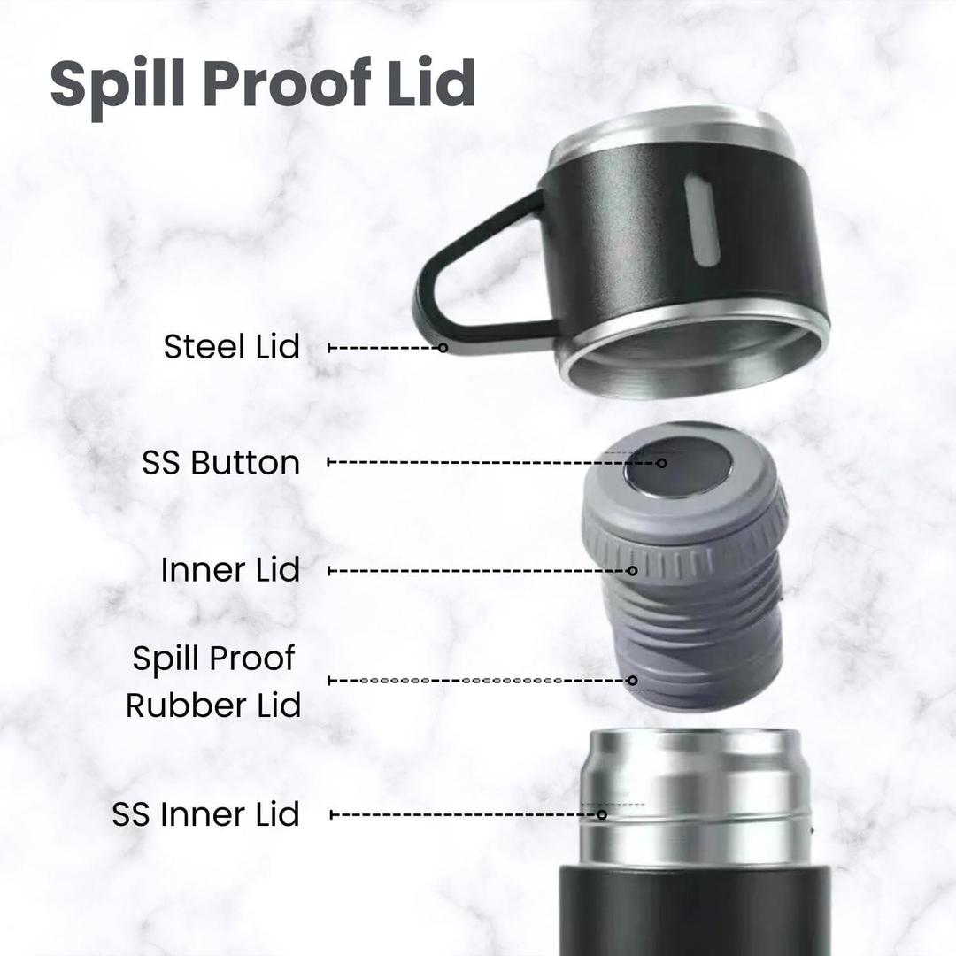 Premium vaccuum water bottle Black stainless steel