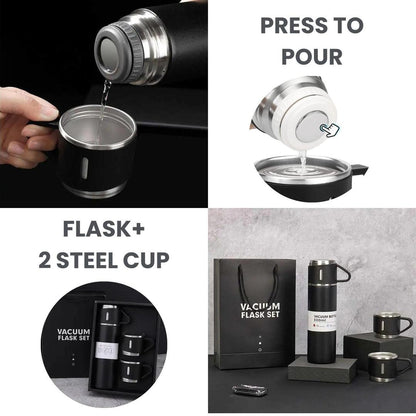 Premium vaccuum water bottle Black stainless steel