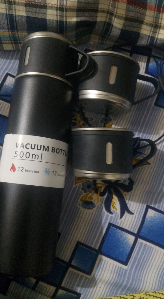 Premium vaccuum water bottle Black stainless steel