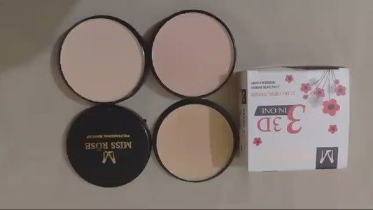 3 in 1 Face Powder Black Compact Long Lasting.