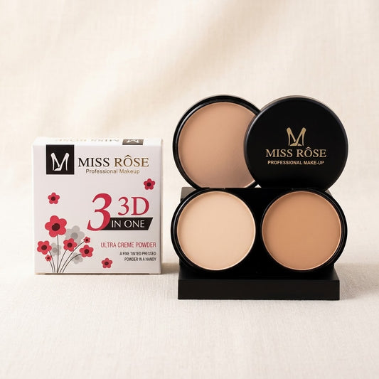3 in 1 Face Powder Black Compact Long Lasting.