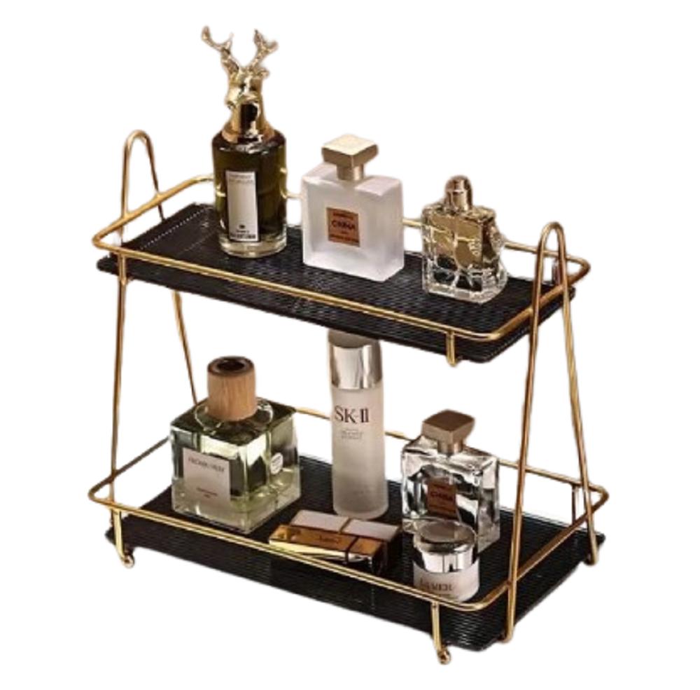 2-Tier Metal Makeup Organizer & Cosmetic Storage Shelf (11.5" x 5")