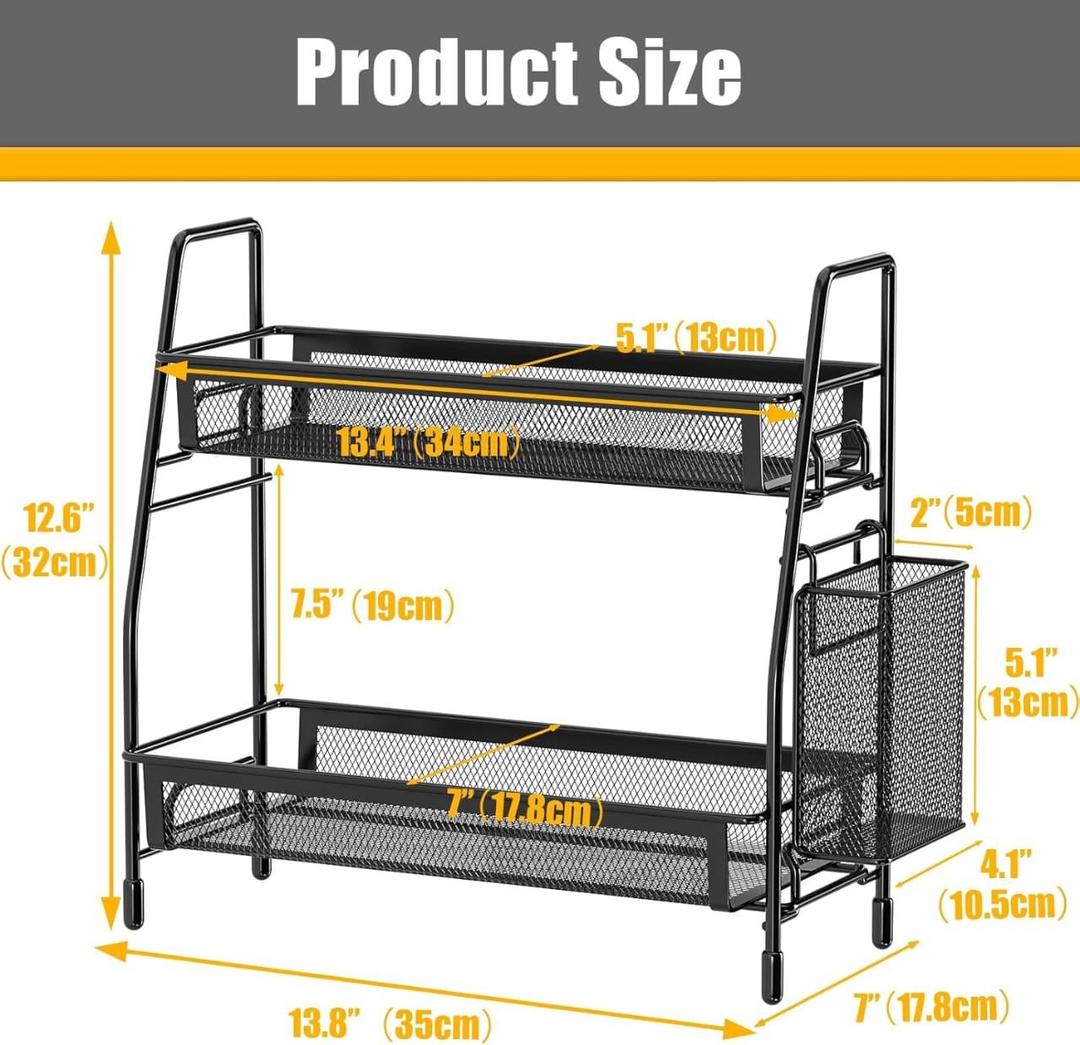 Black Stainless Steel Kitchen Storage Organizer 1 PC